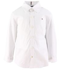 Tommy Hilfiger Skyrta - Solid Teygja - Organic - Hvítt