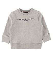 Tommy Hilfiger Sweatshirt - Essential - Organic - Grijs Gevlekt