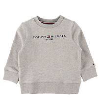 Tommy Hilfiger Peysa - Essential - Organic - Grátóna