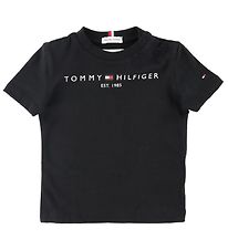 Tommy Hilfiger Stuttermabolur - Essential - Organic - Svart