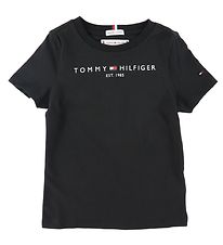 Tommy Hilfiger Stuttermabolur - Essential - Organic - Svart