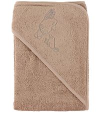 Nrgaard Madsens Hooded Towel - 75x75 - Brown w. Bird