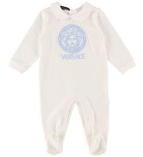 Versace Jumpsuit - Medusa - White/Baby Blue