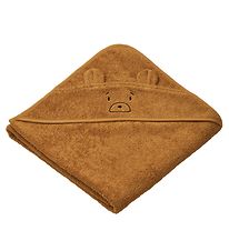 Liewood Hooded Towel - 100x100 - Augusta - Mr Bear Golden Carame