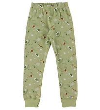 Joha Leggings - Wool/Cotton - Green w. Planets