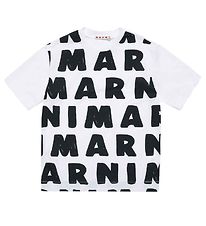 Marni T-Shirt - Weiß m. AOP-Logo