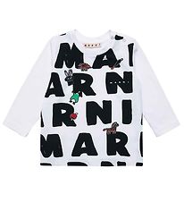 Marni Pullover - Weiß m. AOP-Logo