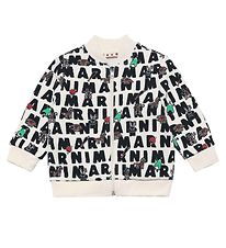 Marni Cardigan - Off-White w. AOP Logo