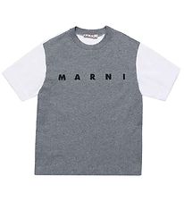 Marni T-paita - Harmaa melange/Valkoinen
