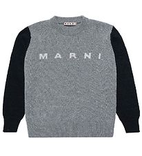 Marni Blouse - Wool - Grey Melange/Navy