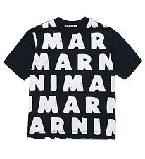 Marni T-shirt - Black w. AOP Logo