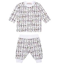 Marni Pyjama Set - Tuta - White w. Robots