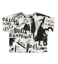Dolce & Gabbana T-skjorte - DG Neste - Svart/Hvit m. Graffiti