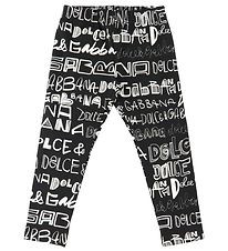 Dolce & Gabbana Leggings - DG Next - Svart M. AOP Lógó