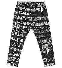 Dolce & Gabbana Leggings - DG Suivant - Noir av. AOP Logo