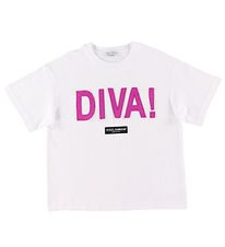 Dolce & Gabbana T-Shirt - Diva - Blanc/Fuchsia