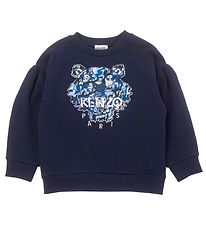 Kenzo Sweat-shirt - lectrique Blue av. Tigre