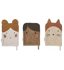 Liewood Gant de toilette - 3 Pack - Sylvester - Poupe/Sandy Mix