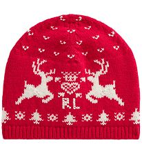 Polo Ralph Lauren Beanie - Cotton/Wool - Classic - Red w. Patter
