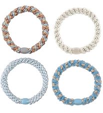 Kknekki Haarschmuck - 4er-Pack - Blau/Wei/Glitzer