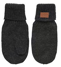 Melton Mittens - Wool/Cotton - 2-layer - Black