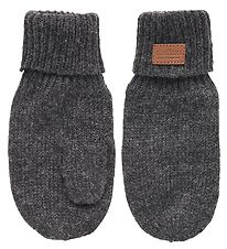 Melton Mittens - Wool/Cotton - 2-layer - Grey Melange