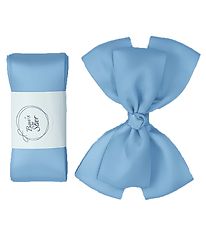 By Stær Baptism Ribbon w. Bow - Satin - Double Bow - Light blue