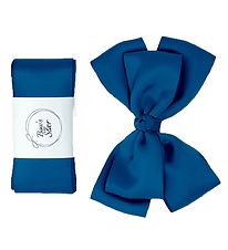 By Stær Baptism Ribbon w. Bow - Satin - Double Bow - Navy