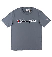 Champion Fashion Stuttermabolur - Grátt M. Lógó