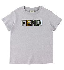 Fendi T-Shirt - Grey Melange w. Logo