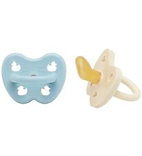Hevea Pacifiers - 0-3 Mths. - 2-Pack - Natural Rubber - Baby Blu