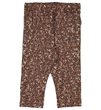 Wheat Trousers - Beetle - Maroon Flowers