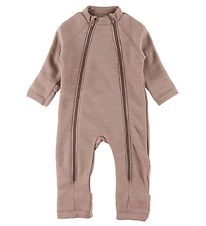 Smallstuff Pramsuit w. Zippers - Wool - Soft Powder