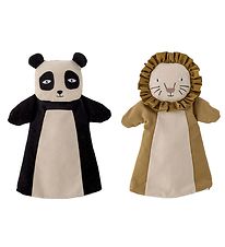 Bloomingville Marionnette - 2 Pack - 25 cm - Panda/Lion