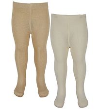 Minymo Strumpbyxor - 2-Pack - Pale Gold