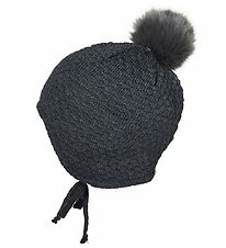 MP Baby hat w. Pom-Pom - Oslo - Wool - Dark Grey Melange