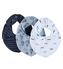 Fixoni Bavoir Bandana - 3 Pack - Infinity - Dusty Blue av. Impri