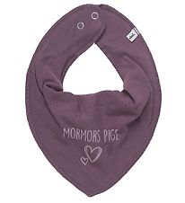 Pippi Teething Bib - Pointy - Plum w. Grandma's Girl