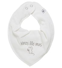 Pippi Teething Bib - Pointy - Marshmallow w. Our Little Mouse