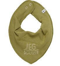 Pippi Baby Teething Bib - Pointy - Green Moss w. I decide