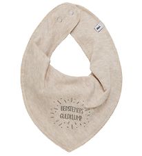 Pippi Teething Bib - Pointy - Sandshell w. Grandma's Gold Nugget