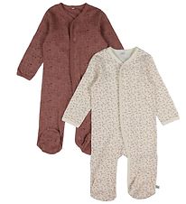 Pippi Baby Jumpsuit - Nightsuit Suit - 2-Pack - Burlwood