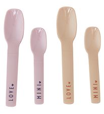 Design Letters Lepels - 4-pack - Mini Favoriet - Lavendel/Beige