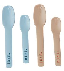 Design Letters Spoons - 4-Pack - Mini Favorite - Blue/Beige