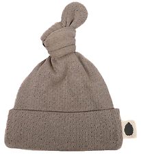 Pine Cone Beanie - Pointelle Dot - Mushroom