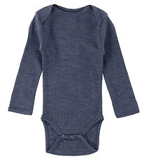 Smallstuff Bodysuit l/s - Wool - Denim Melange