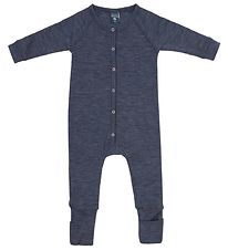 Smallstuff Pyjamas - Ullpyjamasdräkt - Denim Melange