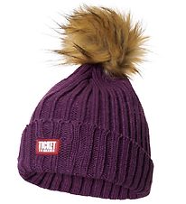 Ticket To Heaven Bonnet - Tricot - Aubergine av. Pompon