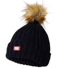 Ticket To Heaven Beanie - Knitted - Black w. Pom-Pom