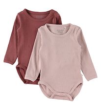 Minymo Rompers l/s - 2-pack - Violet Ice